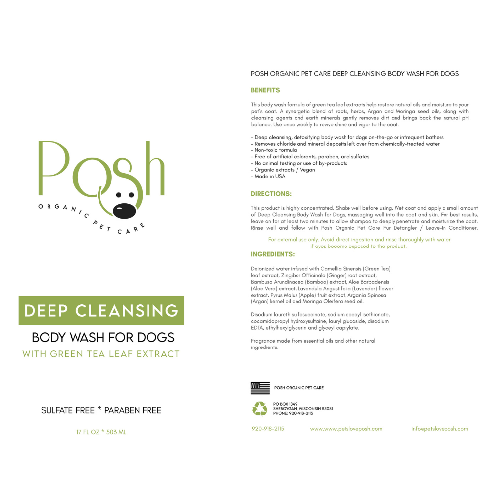 Deep Cleansing Pet Shampoo (17 Oz), and Leave-in Conditioner Detangler (9 Oz)